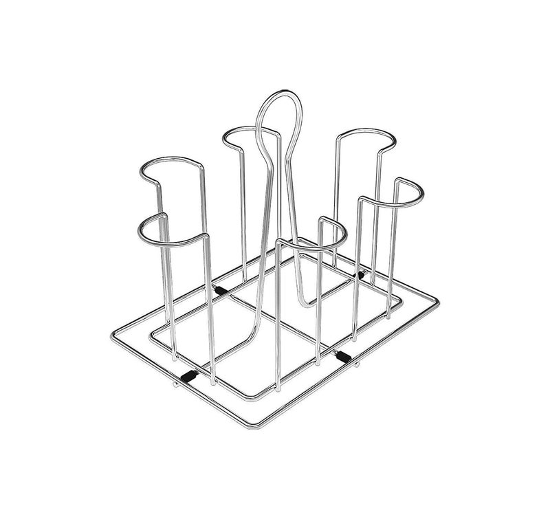 Sygnius Stainless Steel Glass Stand Square for Kitchen and Dining Table L6 W8 H7 inch - Image 1