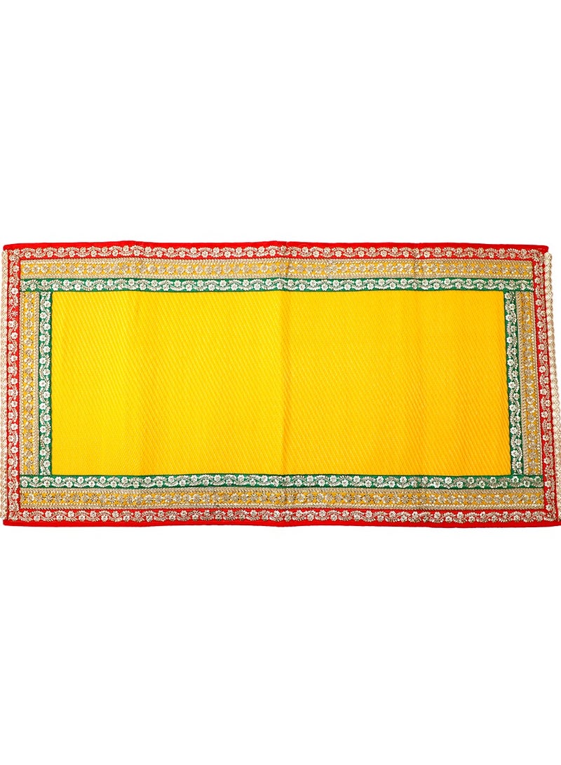 Madhoor Decorative Pooja Floor Mat for Pooja, Floor Seating, Festive Decoration & Ceremonial Arrangements, 1 Piece