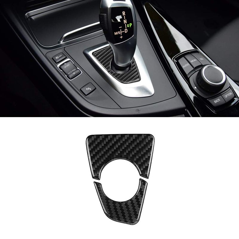 غطاء إطار صندوق التروس BLAKAYA متوافق مع لوحة التحكم من ألياف الكربون لسيارة BMW 3 Series 3GT F30 F34 2013 2014 2015 2016 2017 2018 2019 باللون الأسود