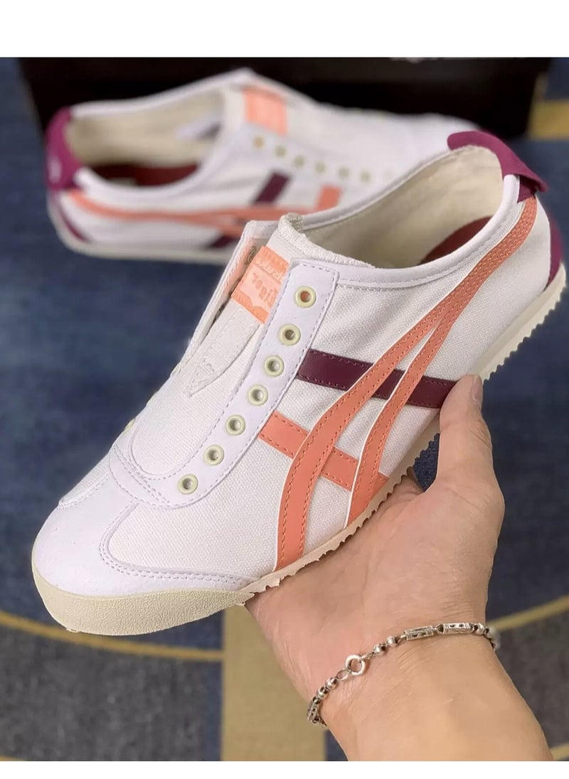 Onitsuka Tiger MEXICO 66 Slip-On Canvas Casual Shoes White/Pink/Purple  - Image 3