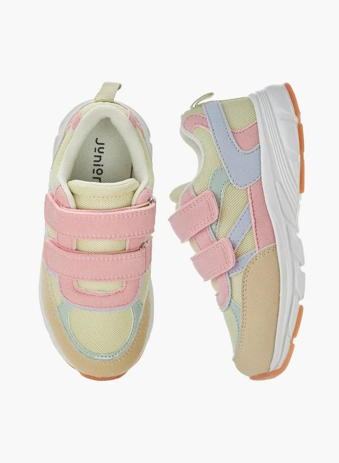 جونيورز Colourblock Sneakers With Hook And Loop Closure