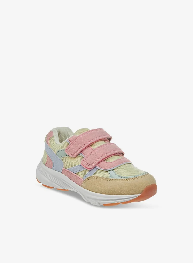 جونيورز Colourblock Sneakers With Hook And Loop Closure