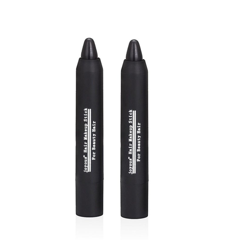 Joyous Professional Hair Chalk Temporary Hair Dye Non-toxic Hair Color Crayon Cover White Hair Color Patch (2packs-black-black) - Image 1