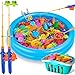 Doloowee Magnetic Fishing Game Bath Pool Toys for Toddlers 3548pcs Fishing Toys Game Floating Fish Magnet Pole Rod Net Education Teaching and Learning for Kids Age 36 48 - Image 2