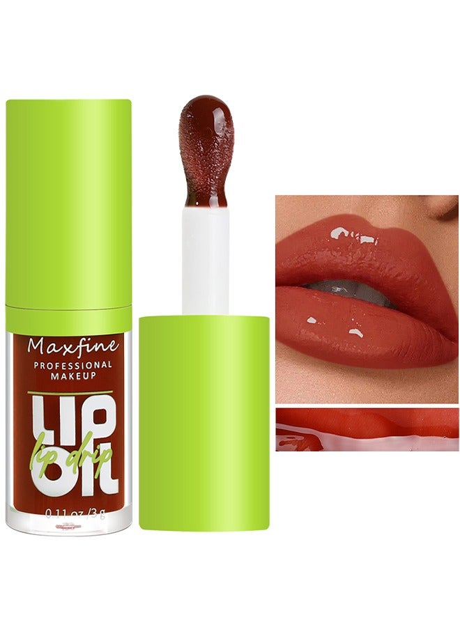 ماكس فاين زيت شفاه رأس فرشاة كبير ، فائق الترطيب والتغذية ، زيت توهج شفاه لامع ناعم ولامع ، ملمع شفاه ملون لامع ونباتي ، تركيبة غير لزجة - Image 2