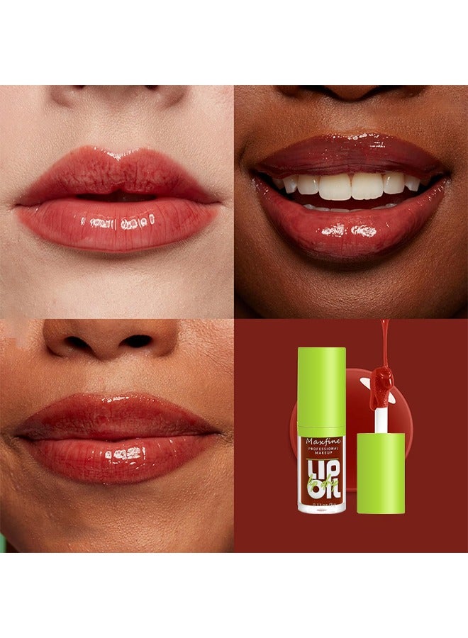 ماكس فاين زيت شفاه رأس فرشاة كبير ، فائق الترطيب والتغذية ، زيت توهج شفاه لامع ناعم ولامع ، ملمع شفاه ملون لامع ونباتي ، تركيبة غير لزجة - Image 5
