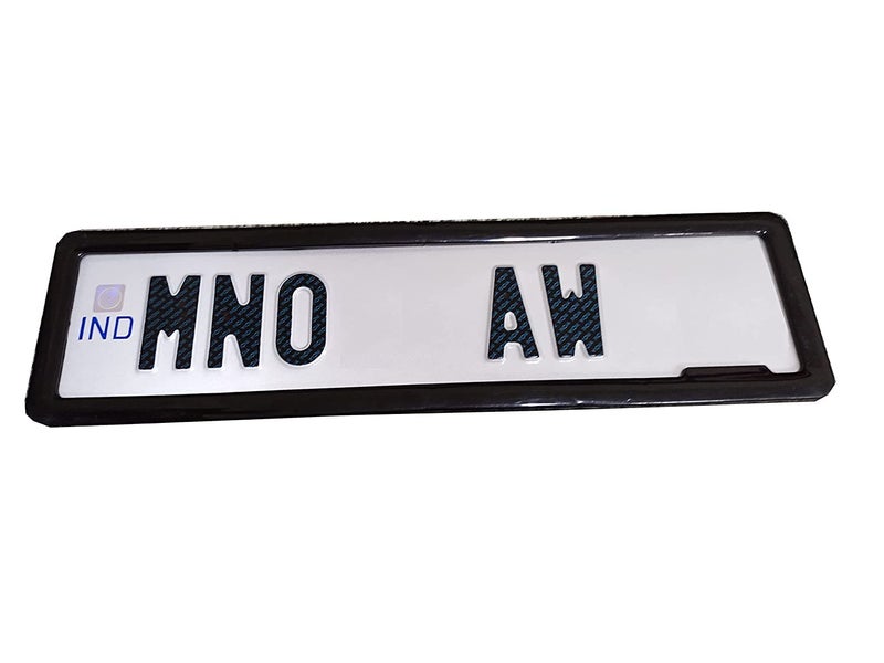 Vadda Car Number Plate Frame Set of Two (Front and Back) | Car Number Plate Frame (Black) - Image 3