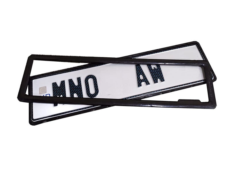 Vadda Car Number Plate Frame Set of Two (Front and Back) | Car Number Plate Frame (Black) - Image 2