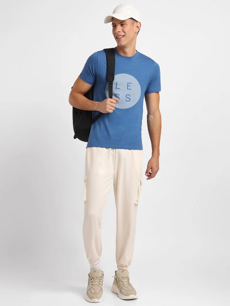 NOBERO  NOBERO Men's Blue Regular Fit T-Shirt for Men | Best Price UAE