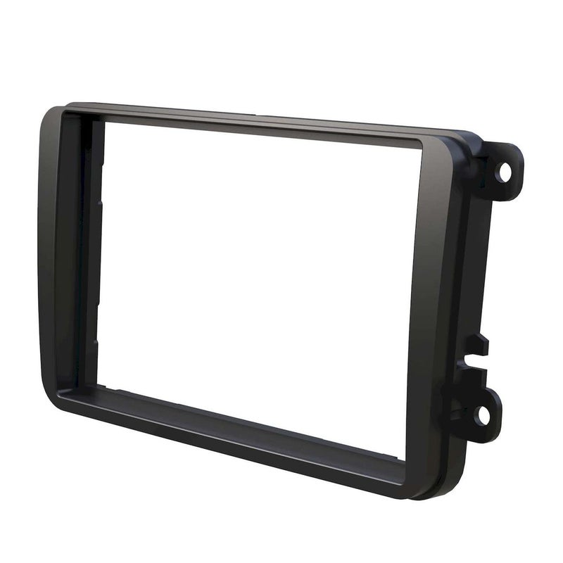 Generic Audioproject A109 - Car Radio Fascia 2 DIN ISO Compatible with VW Golf 5 V 6 Caddy Touran Tiguan Passat 3C Polo 6R Skoda Octavia Seat Bezel Double DIN Soft Touch Black  - Image 1