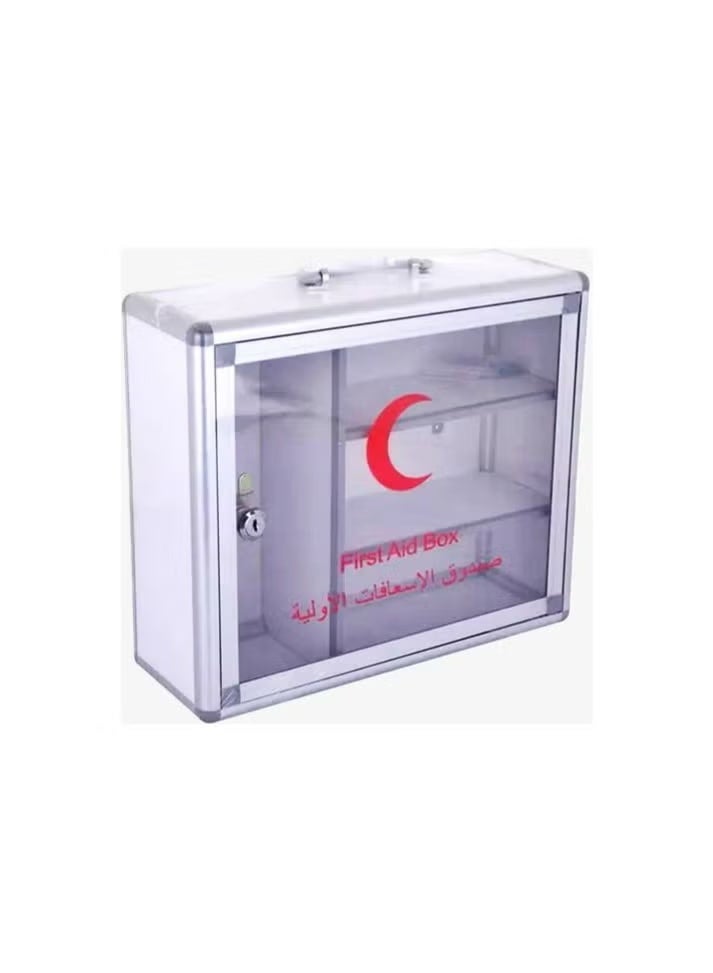 Small (S) aluminum first-aid kit with safety lock – practical metal design for homes, offices, and cars - Image 1