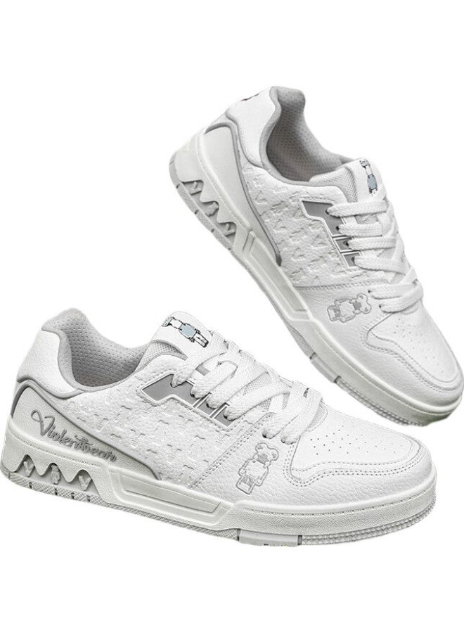 VIOLENTBEAR Men'S Spring Casual Sports Shoes Low-Top Skate Shoes Trendy Shoes All-Match Women'S Shoes Couple Shoes 889Yf White Grey Size 43 - Image 2