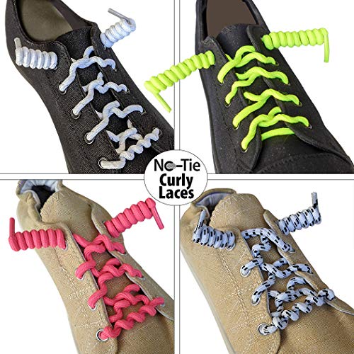 FOOTMATTERS No Tie Shoe Laces for Kids and Adults - Elastic Curly Shoelaces for Sneakers - Black - 1 Pair - Image 2