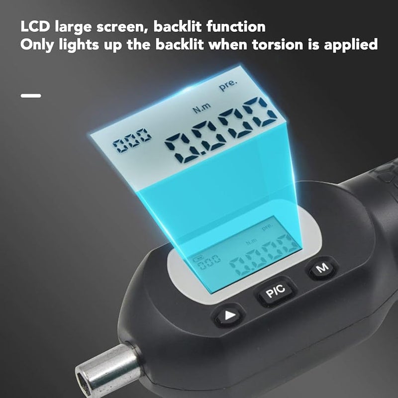 مفك براغي رقمي عزم الدوران من 0.4 إلى 4 نيوتن متر قابل للتعديل بشاشة LCD مضاءة و 10 بت - Image 4