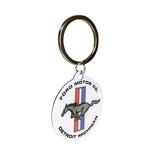 Nostalgic Art Nostalgic-Art Retro Keychain, Ø 1.6", Ford Mustang – Horse & Stripes Logo – Gift idea for car accessories fans, Metal, Vintage-Design - Image 1