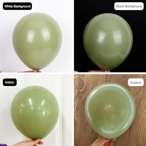 RUBFAC Sage Green Balloons 129pcs Different Sizes 18 12 10 5 Inch, Olive Green Latex Balloon Garland Arch Kit for Birthday Party Graduation Baby Shower Wedding Safari Jungle Balloon Decoration - Image 3