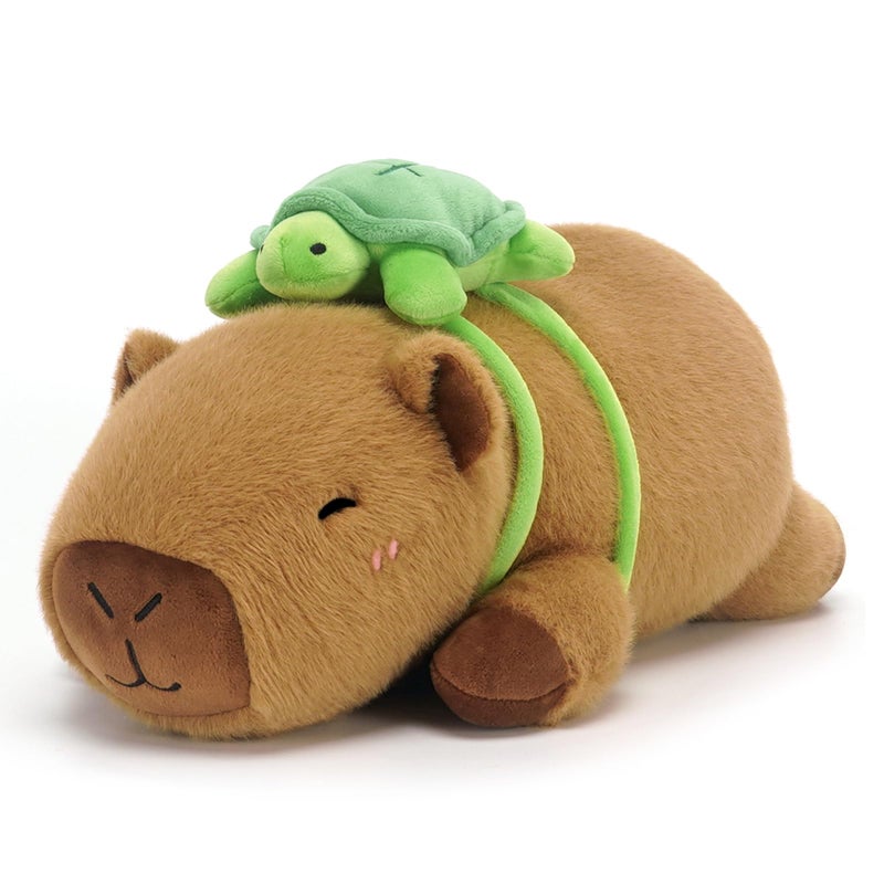 SQEQE Weighted Stuffed Animals Capybara with Turtle Backpack Weighted Capybara Plush Cute Plushies Pillow Toy for Bed Time Christmas Valentines Gift 236 Inch 38 Lbs - Image 3