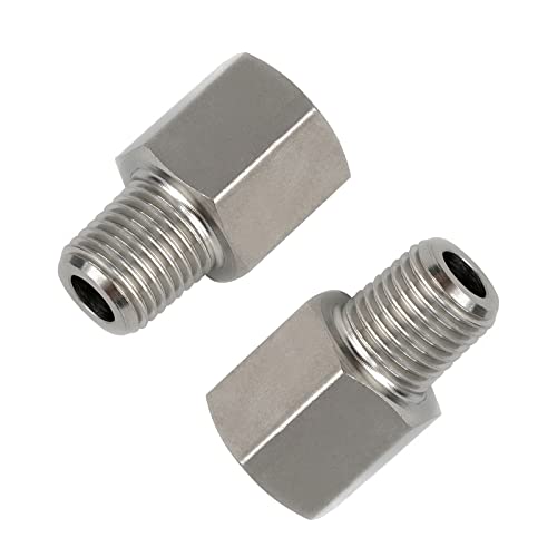 Yoebor Metalwork 304 Stainless Steel Pipe Fitting，Converter Adapter, G 1/4" Male Thread x 1/4" NPT Female, 2 Pcs - Image 1