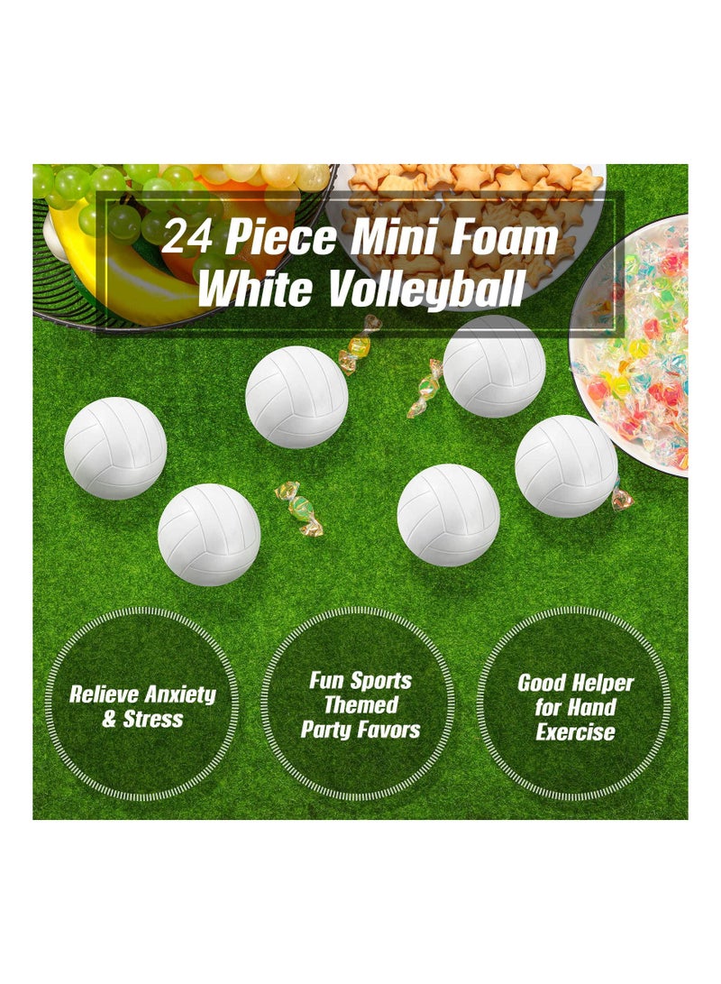 XiuWoo 24 Pieces Mini Volleyball Stress Balls, White Ball Sports Foam Tiny for Relief, Party Favor Toys, Games, School Carnival Reward(2.36 In White) - Image 2