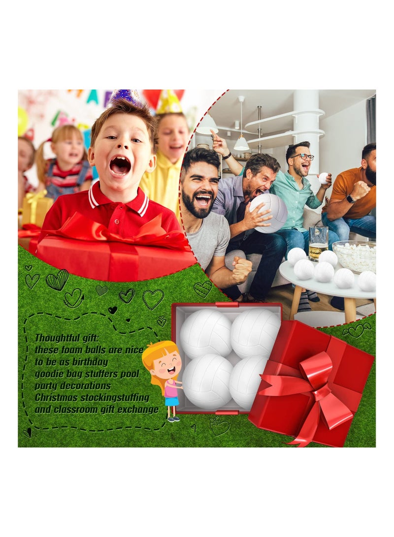 XiuWoo 24 Pieces Mini Volleyball Stress Balls, White Ball Sports Foam Tiny for Relief, Party Favor Toys, Games, School Carnival Reward(2.36 In White) - Image 3