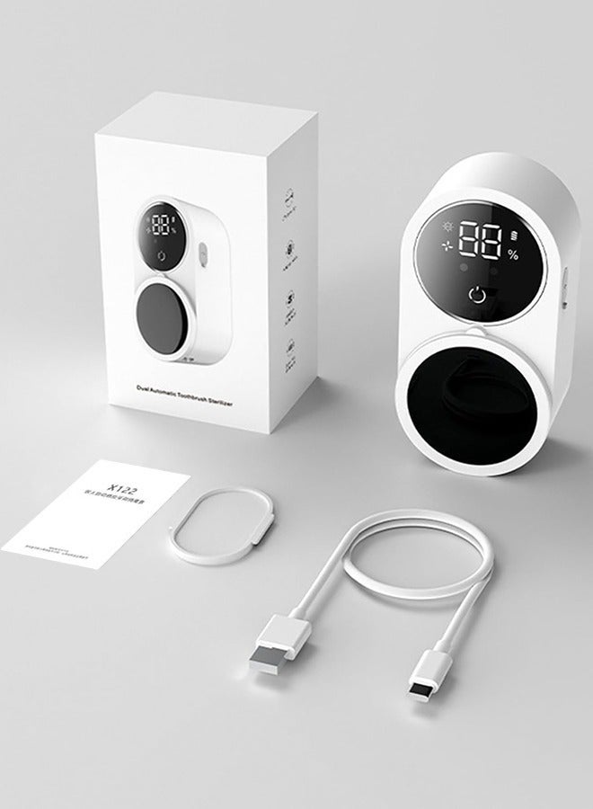 Wall Mounted Toothbrush Holder and Cleaner Smart Light Cleaning and Fan Drying Automatic Rotating Cover Toothbrush Case with Digtal Screen Display Portable Toothbrush Device for Kids Trips - Image 2