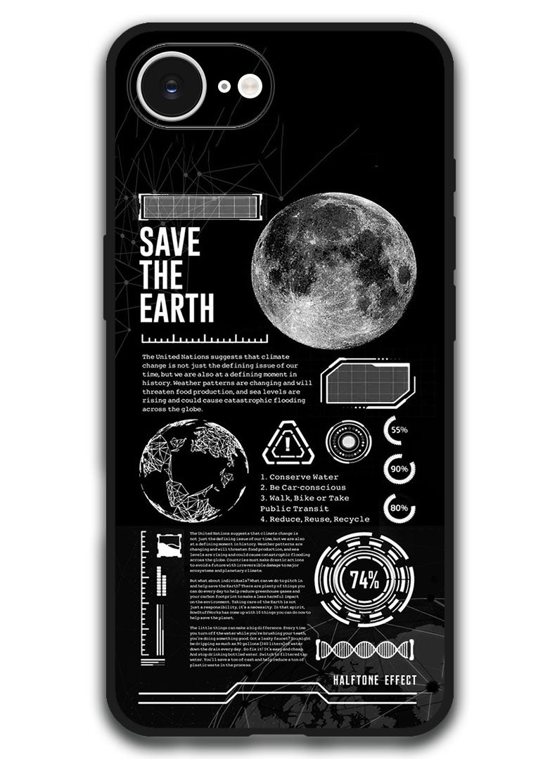 ثيودور حافظة متوافقة مع هاتف Apple iPhone 16e مقاس 6.1 بوصة، غطاء ممتص للصدمات ومقاوم للصدمات - أنقذ الأرض - Image 1