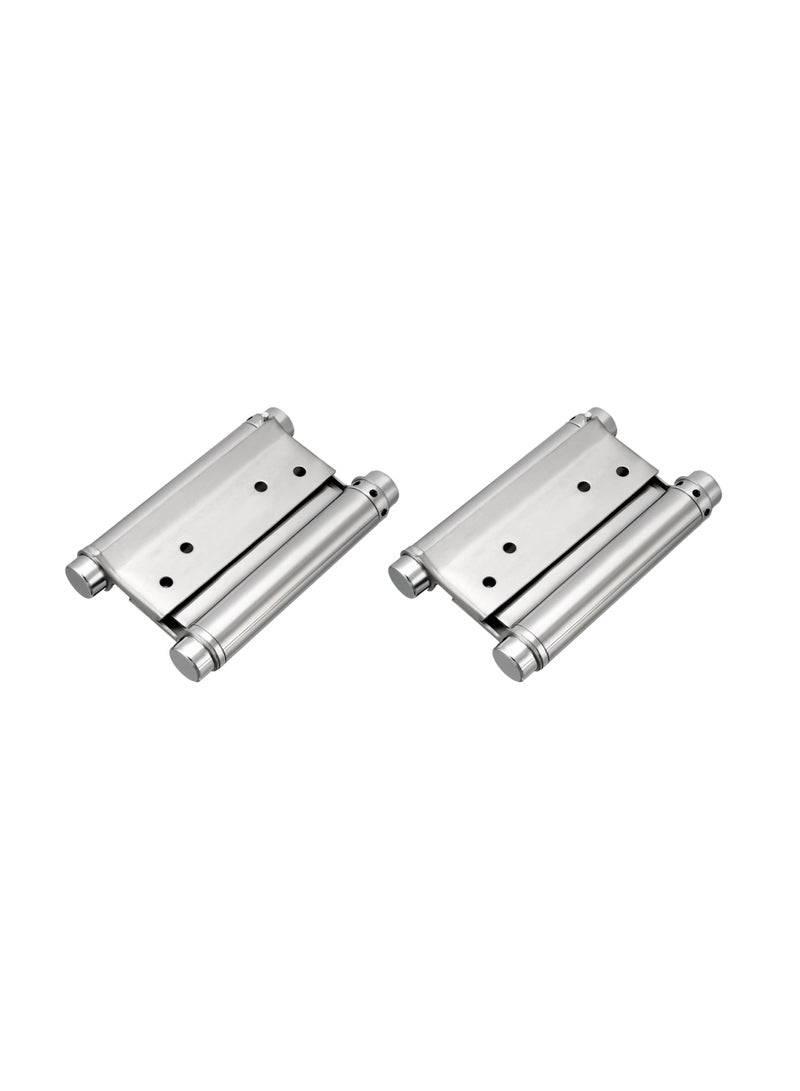 KNP KNP Double Action Spring Hings Stainless Steel Heavy Duty Saloon Door Hinges Adjustable Tension Self Closing Swinging Hinges (Stainless Steel) 6"  - Image 1