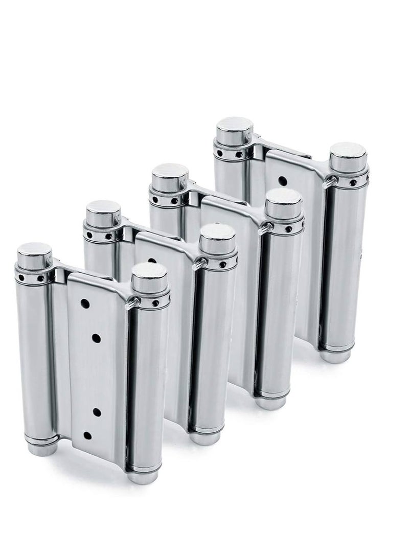 KNP KNP Double Action Spring Hings Stainless Steel Heavy Duty Saloon Door Hinges Adjustable Tension Self Closing Swinging Hinges (Stainless Steel) 6"  - Image 2