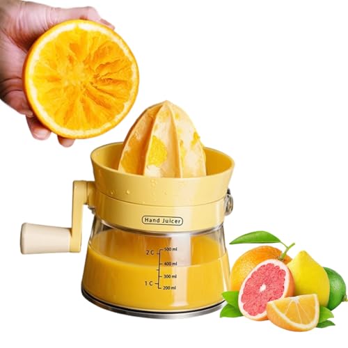 MIUVA Manual Citrus Juicer with Rotating Crank500ml Large Capacity Hand Press for Lemon Orange Lime Grapefruit Max ExtractionErgonomic Handle for Effortless SqueezingDishwasher Safe Compact Storage - Image 1