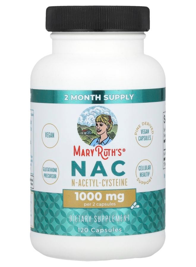 MaryRuth's NAC 1000 mg 120 Capsules (500 mg per Capsule)