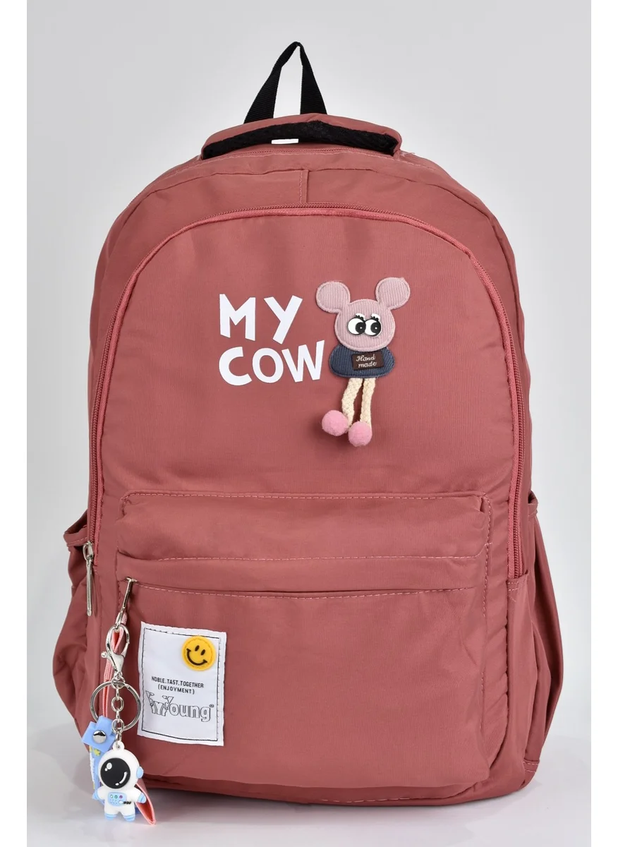 Elatae Girl Child Teen Multi-Eye Daily Travel School Backpack Dusty Rose 51498
