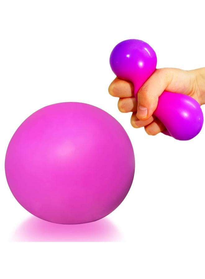 Squishy Dough Ball Fidget Toy (1 Pack) Stretchy Stress Balls for Kids and Adults, Cute and Soft Color Changing Stress Ball Squeeze Toys, Squishy Ball, Ideal for Teens Anxiety, Autism, ADHD (Purple)
