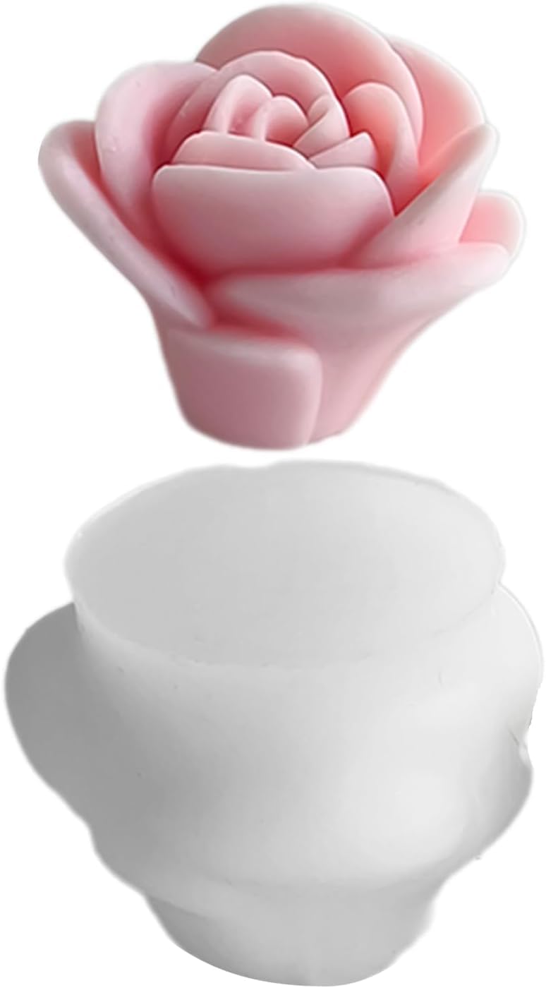 Skytail قالب شمعة وردة 3D من سيليكون على شكل وردة لصنع الشموع المعطرة وذوبان الشمع وزينة المنزل وقوالب صب الراتنج وحرف الطين وDIY وصنع الصابون المنزلي وقوالب كعك الشوكولاتة. - Image 1