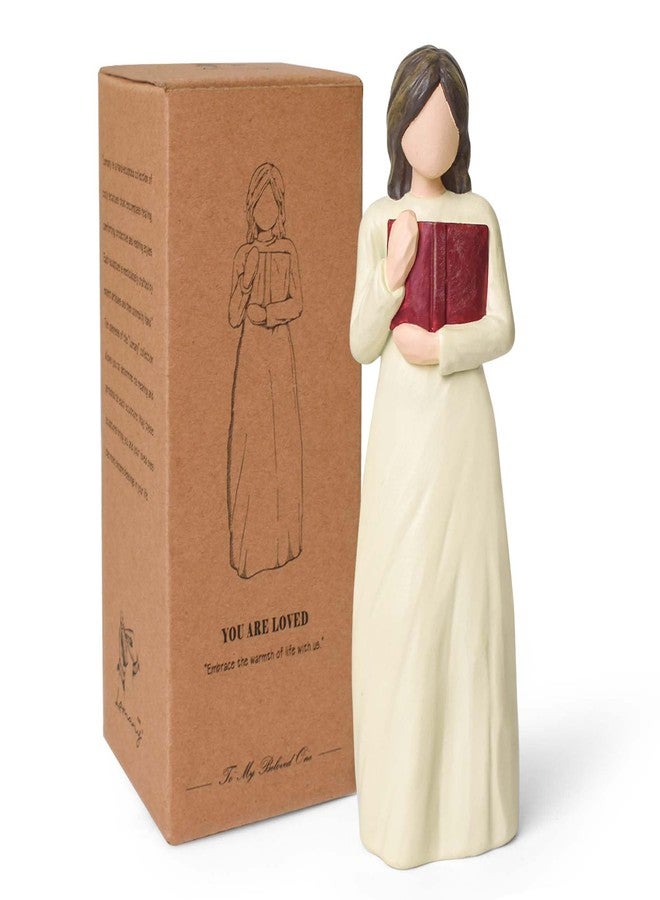 Cuayaes Book Lover Gifts for Women Readers, Teachers, Graduates, Students, Bookshelf Decor Aesthetic Hand Painted Sculpted Figure for Home Desk Office Living Room Decor - Image 1