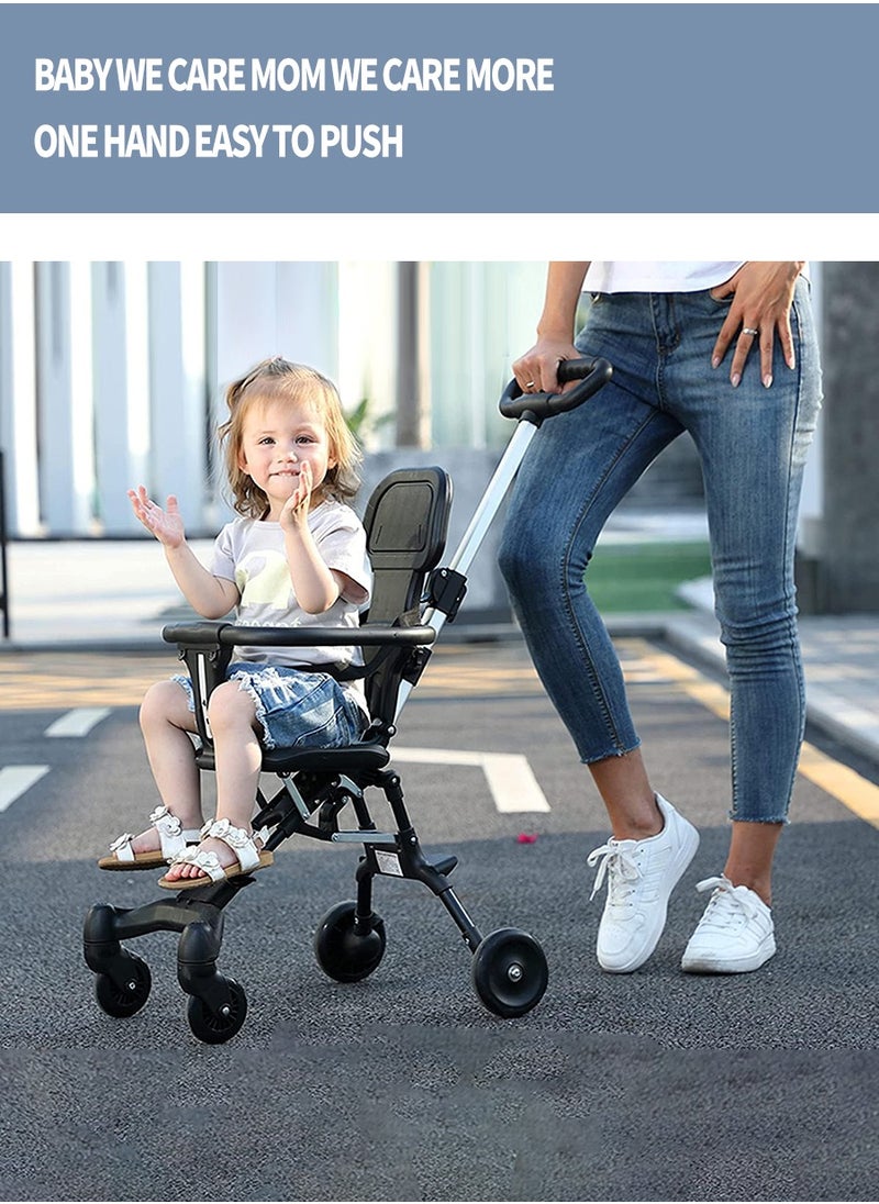 Beirui - 4 Wheels Baby Stroller Lightweight Quick One Hand Fold With Top Tray Compact And Stylish Design For Newborn To 3 Years Baby stroller, Child stroller, Lightweight travel stroller with adjustable handle and backrest, one-hand fold, for overhead airplane storage, shopping, walking, traveling - Image 1