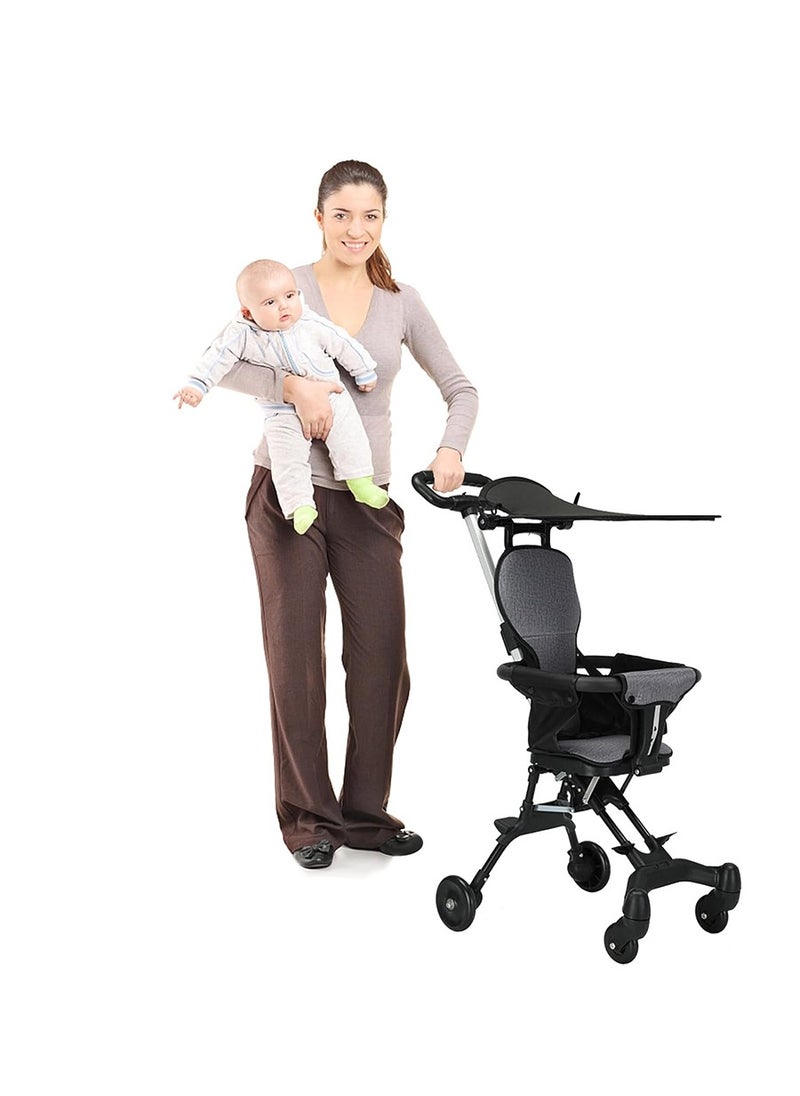 Beirui - 4 Wheels Baby Stroller Lightweight Quick One Hand Fold With Top Tray Compact And Stylish Design For Newborn To 3 Years Baby stroller, Child stroller, Lightweight travel stroller with adjustable handle and backrest, one-hand fold, for overhead airplane storage, shopping, walking, traveling - Image 1