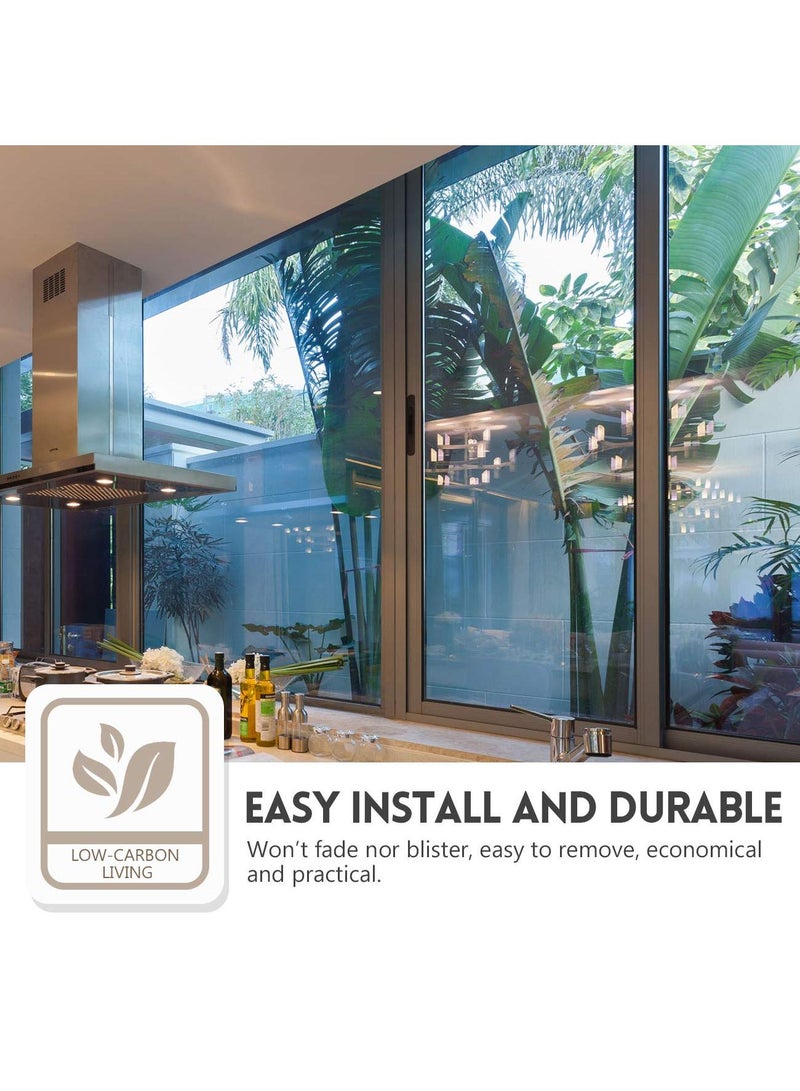 Sweet seven فيلم خصوصية النوافذ ذو الاتجاه الواحد - بني-فضي، 23.6x39.4 بوصة | خصوصية نهارية، حجب الأشعة فوق البنفسجية، التصاق ثابت، تظليل نوافذ عاكس للمنازل والمكاتب - Image 3