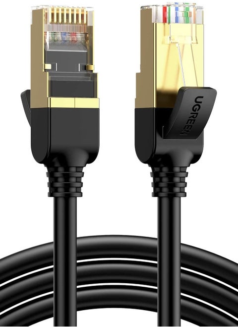 UGREEN Ethernet Cable Cat7 Network Round Cord 10 Gigabit RJ45 Lan Cable 28AWG Internet 600Mhz Wire Shielded Compatible for PC Laptop Router Modem Mac Switch PS5 PS4 Smart TV Patch Panel Printer(30M)