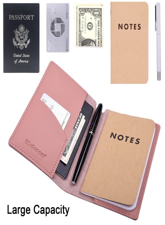 Wisdompro Journal Cover, 2 Pack Wisdompro PU Leather Notebook Cover for Field Notes,or Other 3.5" x 5.5" Pocket Notebooks - Pink - Image 3