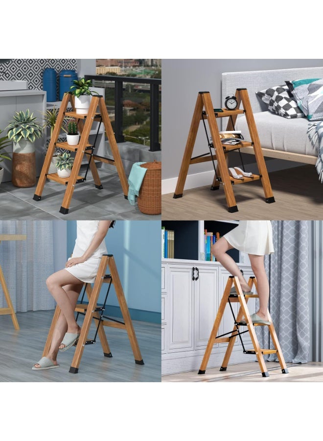 3-Step Folding Ladder – Anti-Slip Wide Steps, Lightweight Steel Frame, Indoor & Outdoor Use  - Image 2