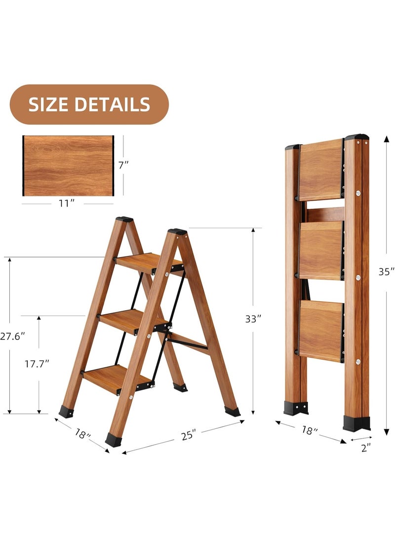 3-Step Folding Ladder – Anti-Slip Wide Steps, Lightweight Steel Frame, Indoor & Outdoor Use  - Image 4