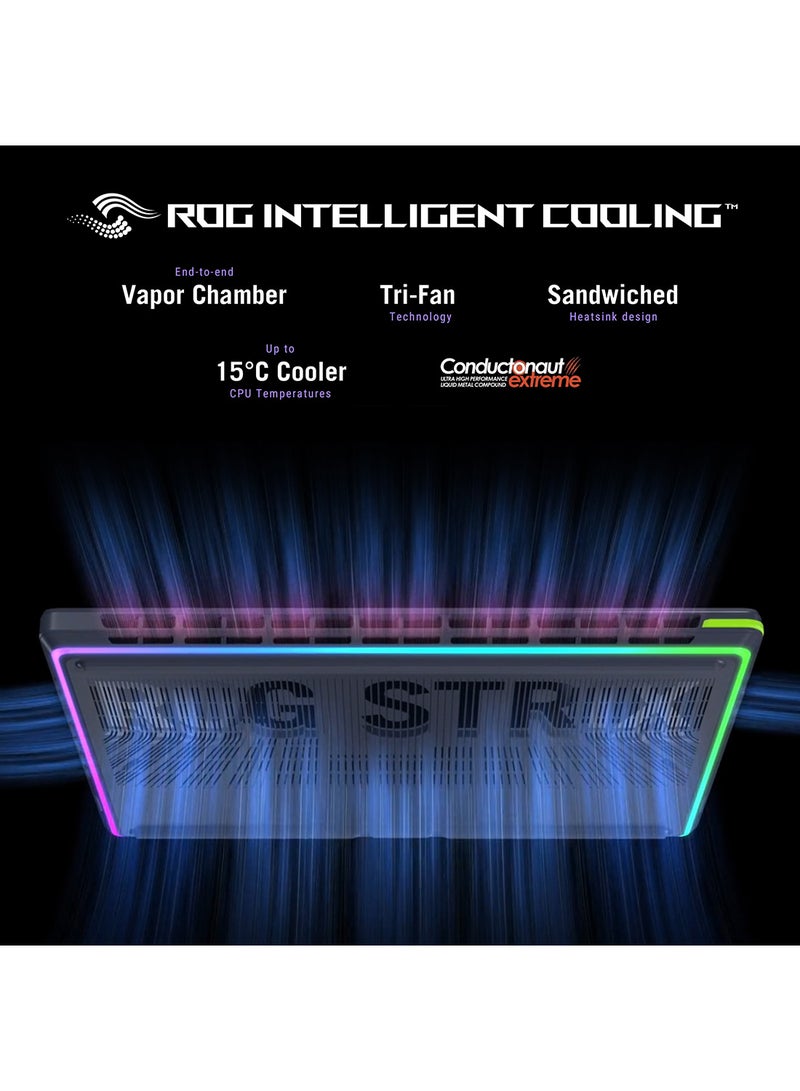أسوس لابتوب ROG Strix G16 للألعاب (2025) بشاشة FHD مقاس 14 بوصة، مع معالج Core i7 14650HX/ذاكرة RAM سعة 16 جيجابايت/قرص SSD سعة 1 تيرابايت/بطاقة رسومات NVIDIA GeForce RTX 5050 سعة 8 جيجابايت/نظام Windows 11 Home باللون الرمادي الإنجليزي Eclipse - Image 4