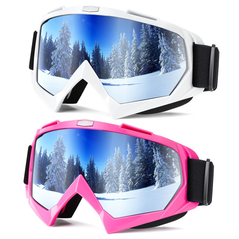 Braylin Adult Ski Goggles, 2-Pack Snowboard Goggles for Youth, Teens, Men & Women, Wide View Snowmobile Goggles - Image 1