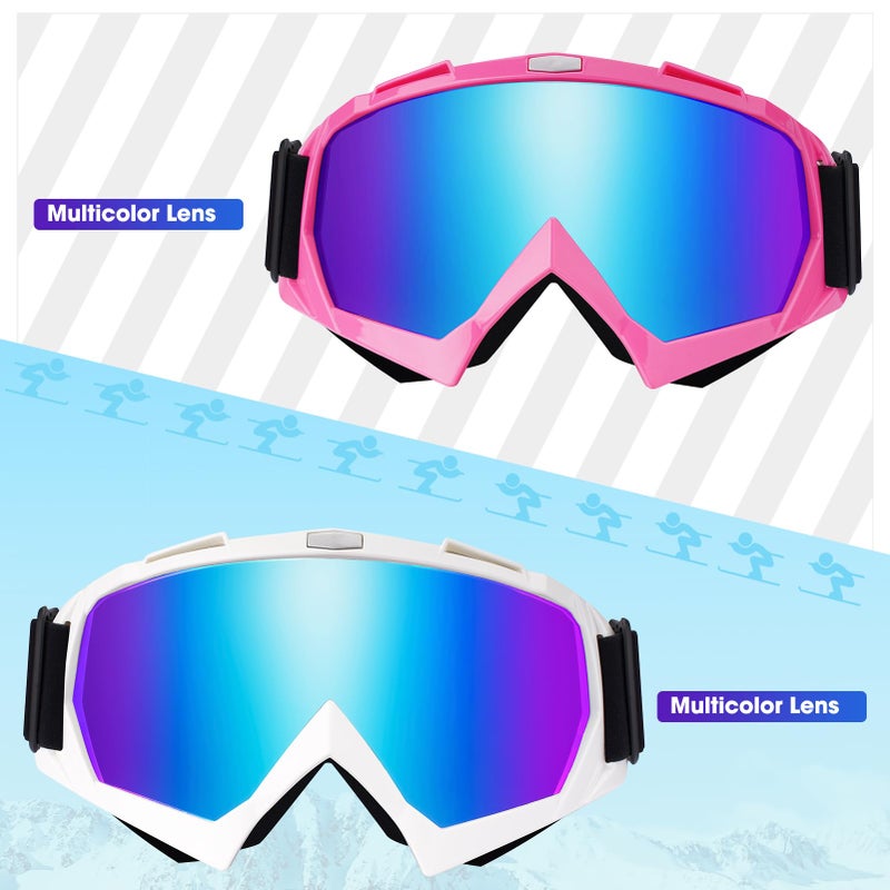 Braylin Adult Ski Goggles, 2-Pack Snowboard Goggles for Youth, Teens, Men & Women, Wide View Snowmobile Goggles - Image 2