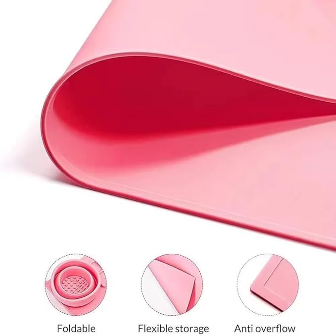 MAGHROLA Silicone Craft Mat with Built in Cleaning Cup - Heavy Duty Art Silicone Mat for Washable Paint, Artist Creations DIY Gift - Painting, Clay Large 17x15 inch Clay Mat, Nonslip Silicone mat(Multicolor) - Image 5