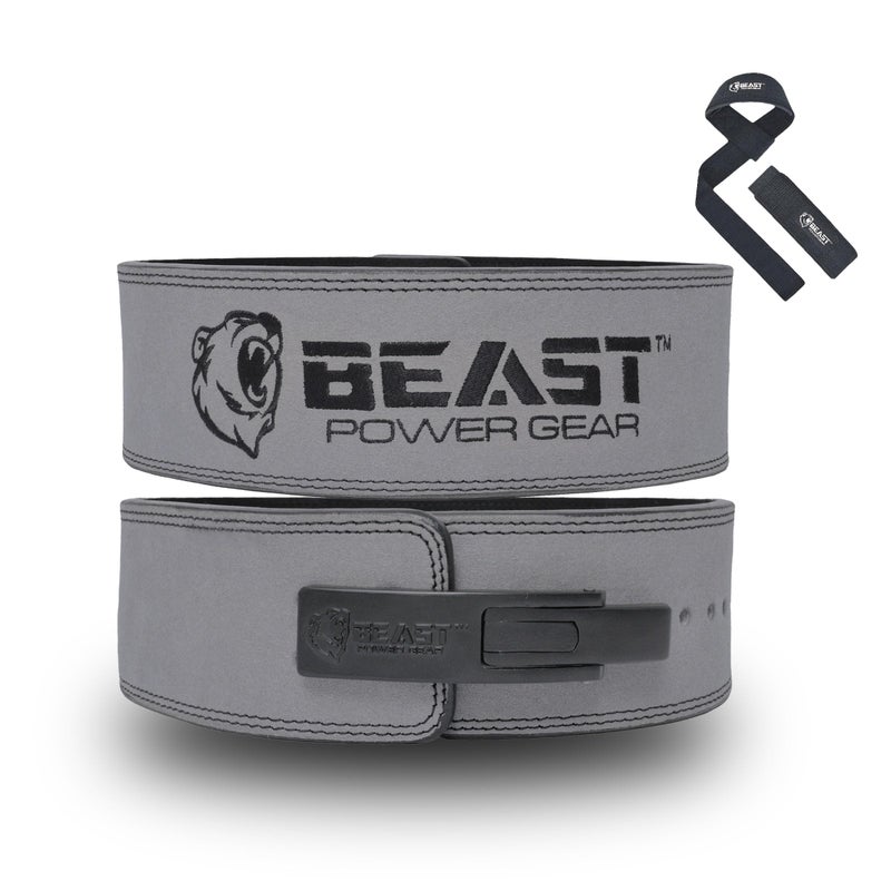 Beast Power Gear Weight Lifting Belt Lever Buckle 10MM 13MM Thick & 4 Inches Free Strap Weightlifting, Powerlifting, Deadlifts, Squats Men Women - Image 1