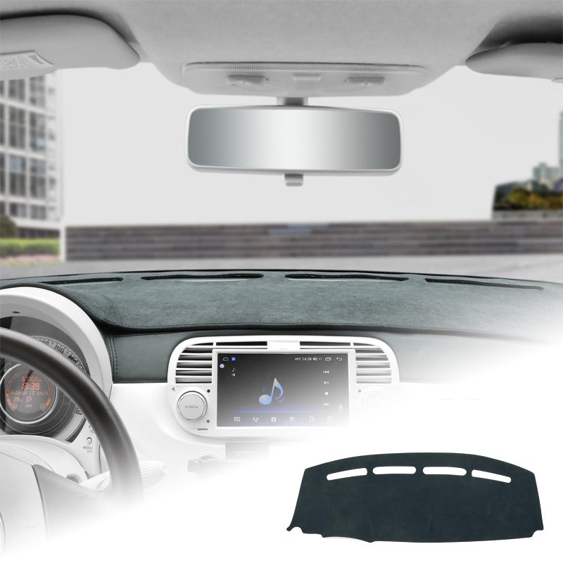 KUNGKIC for Fiat 500 20072024 Dash Board Protecter Cover Dashboard Mat Pad Flannel Carpet AntiSlip Interior Accessories Black