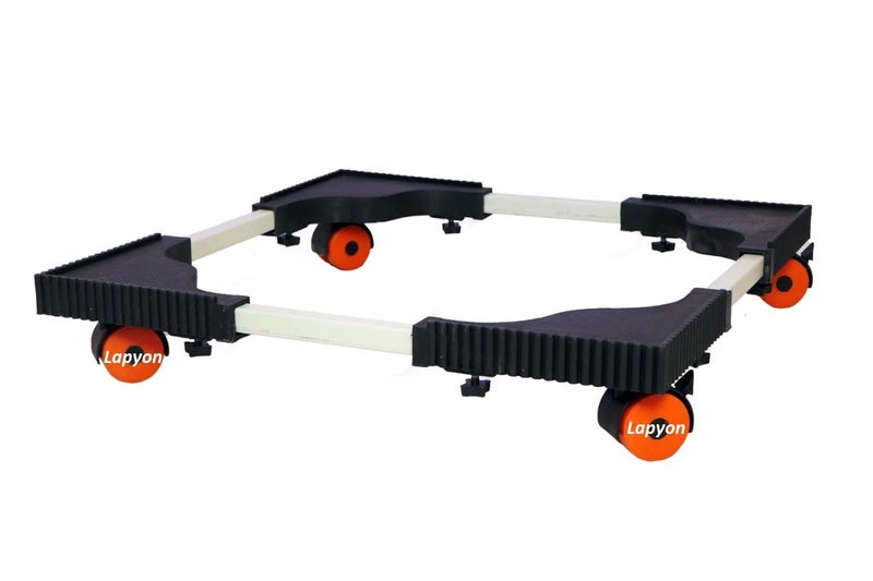 Lapyon Heavy Duty Adjustable Top Load FullyAutomatic Washing MachineRefrigeratorDishwasher Stand Trolley with Wheels Size 40 x 40cm to 64x 64cm Orange - Image 2