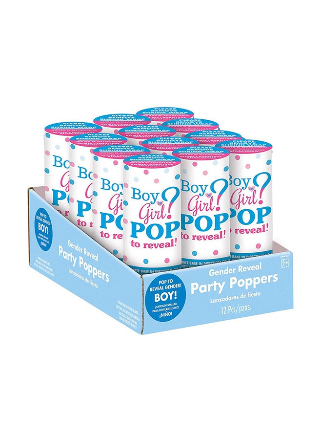 Amscan مفرقعات حفلات بوي أزرق من الفويل 12 قطعة، مستلزمات حفلات استحمام الأطفال