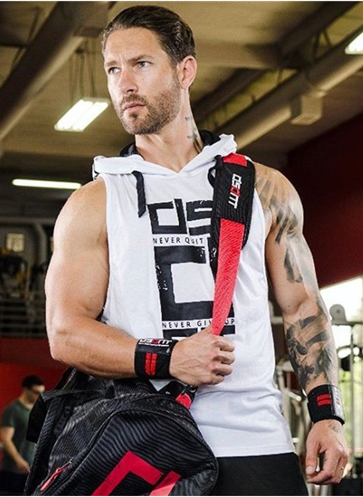 Al Aoyama Men's Workout Hooded Tank Tops Sports Training Sleeveless Gym  - Image 3